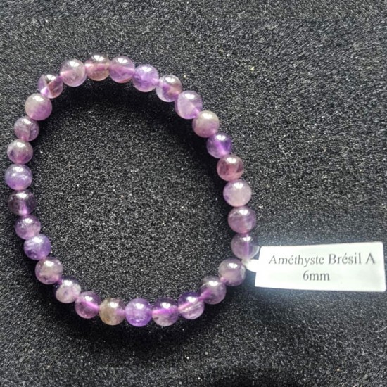 BRACELET BOULE 6MM AMÉTHYSTE