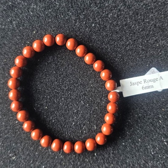 BRACELET BOULE 6MM JASPE ROUGE